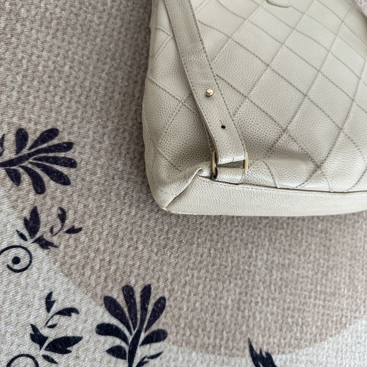 【Chanel】Chanel Cream Quilted Flap Backpack