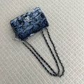 【Chanel】Chanel Black & Navy Sequin Classic Flap Bag