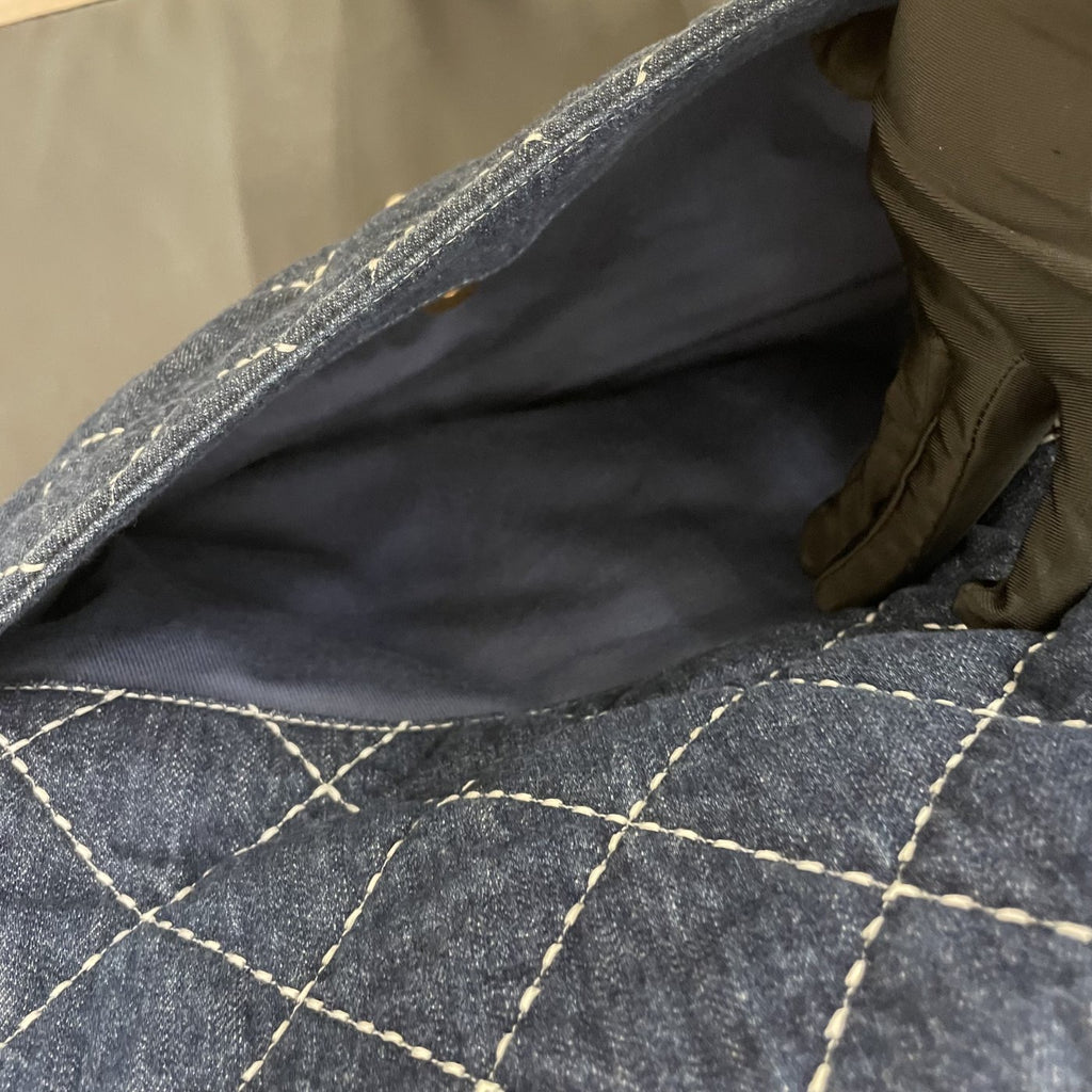 【Chanel】Chanel Blue Denim Bowling Bag with Contrast Exterior Stitching, Gold-Tone Hardware-7210053