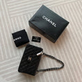 【Chanel】Chanel Double Sided Classic Flap Black Lambskin with Silver-Tone Hardware