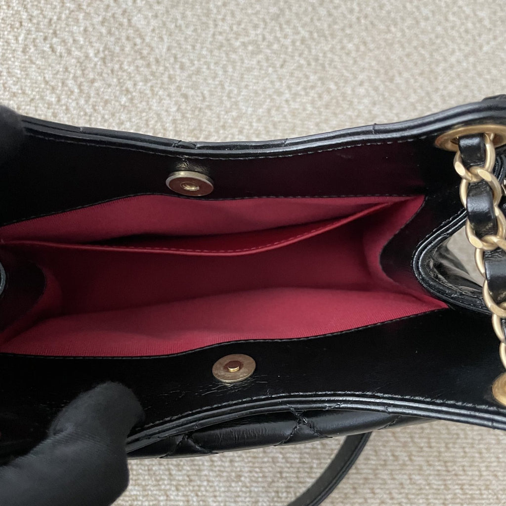 【Chanel】Chanel 25S Small Handbag (Tmall Genie) Black Grained Calfskin with Gold-Tone Hardware