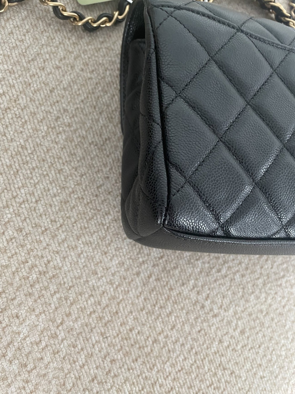 【Chanel】Chanel 25P Mini Square Flap Bag, Black Lambskin, Gold-Tone Hardware, Double Chain-7215377