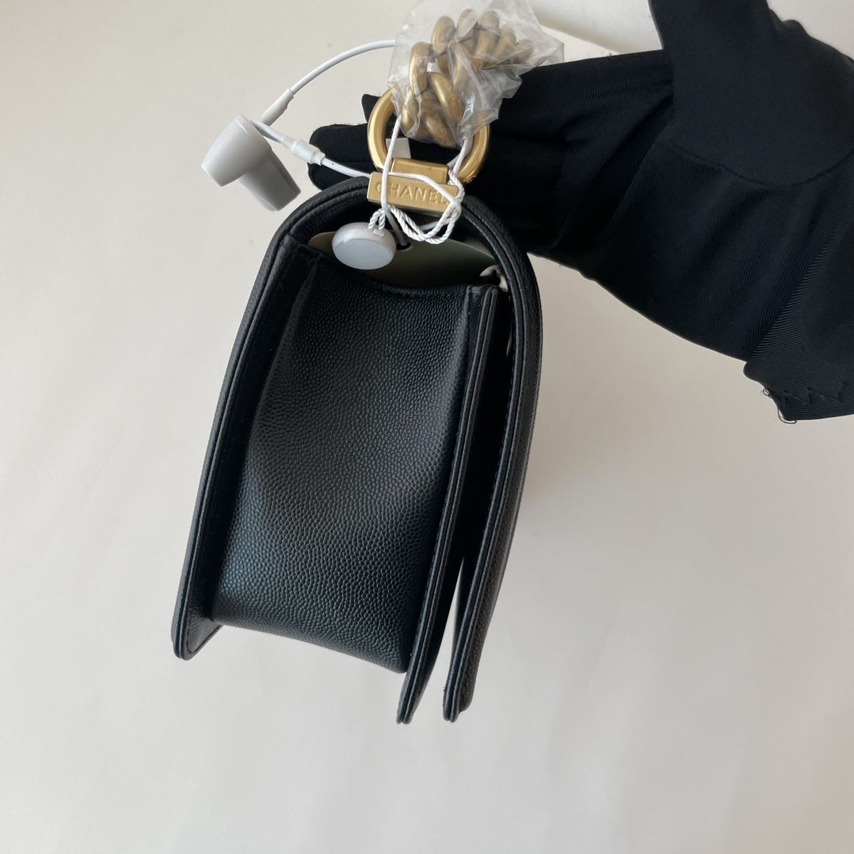 【Chanel】Chanel Black Gold Le Boy Flap Bag
