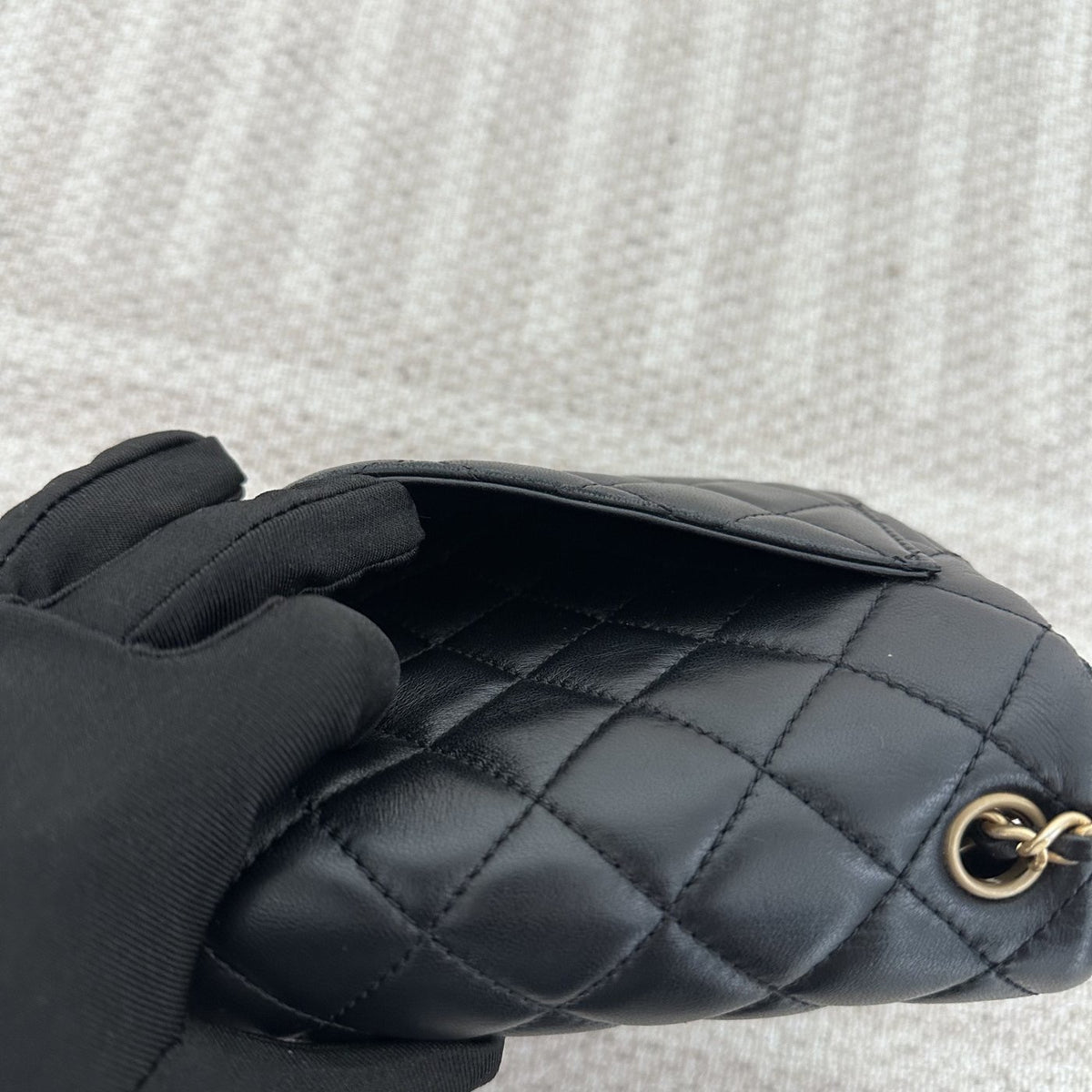【Chanel】Chanel Mini Square Classic Flap, Black with Gold Hardware