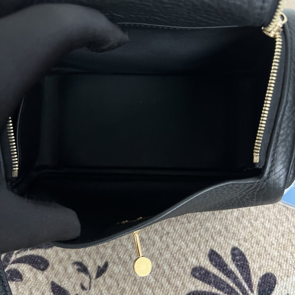 【Hermes】Hermès Black Lindy Gold Hardware
