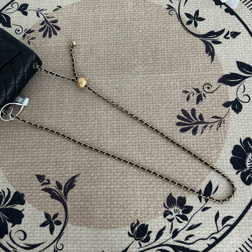 【Chanel】Chanel Black Gold Lambskin Square Mini with Ball, Chip Version