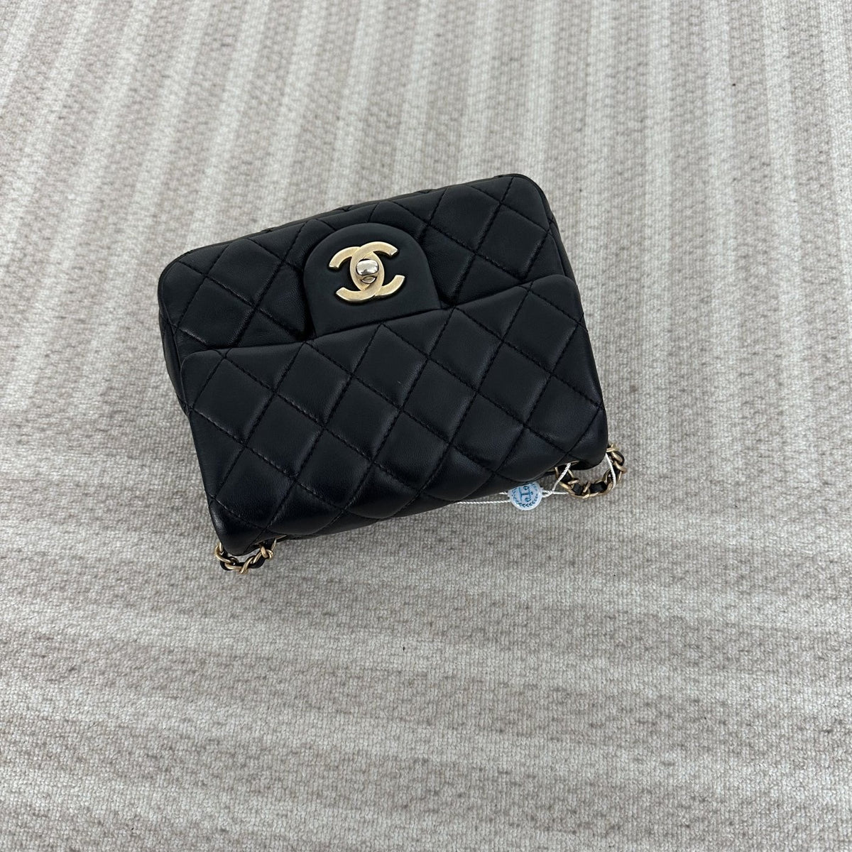 【Chanel】Chanel Mini Square Classic Flap, Black with Gold Hardware