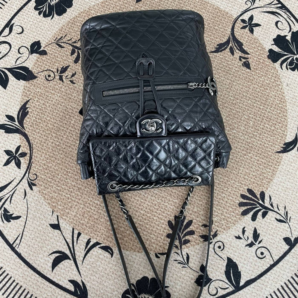 【Chanel】Chanel Black‑Silver Salzburg Backpack