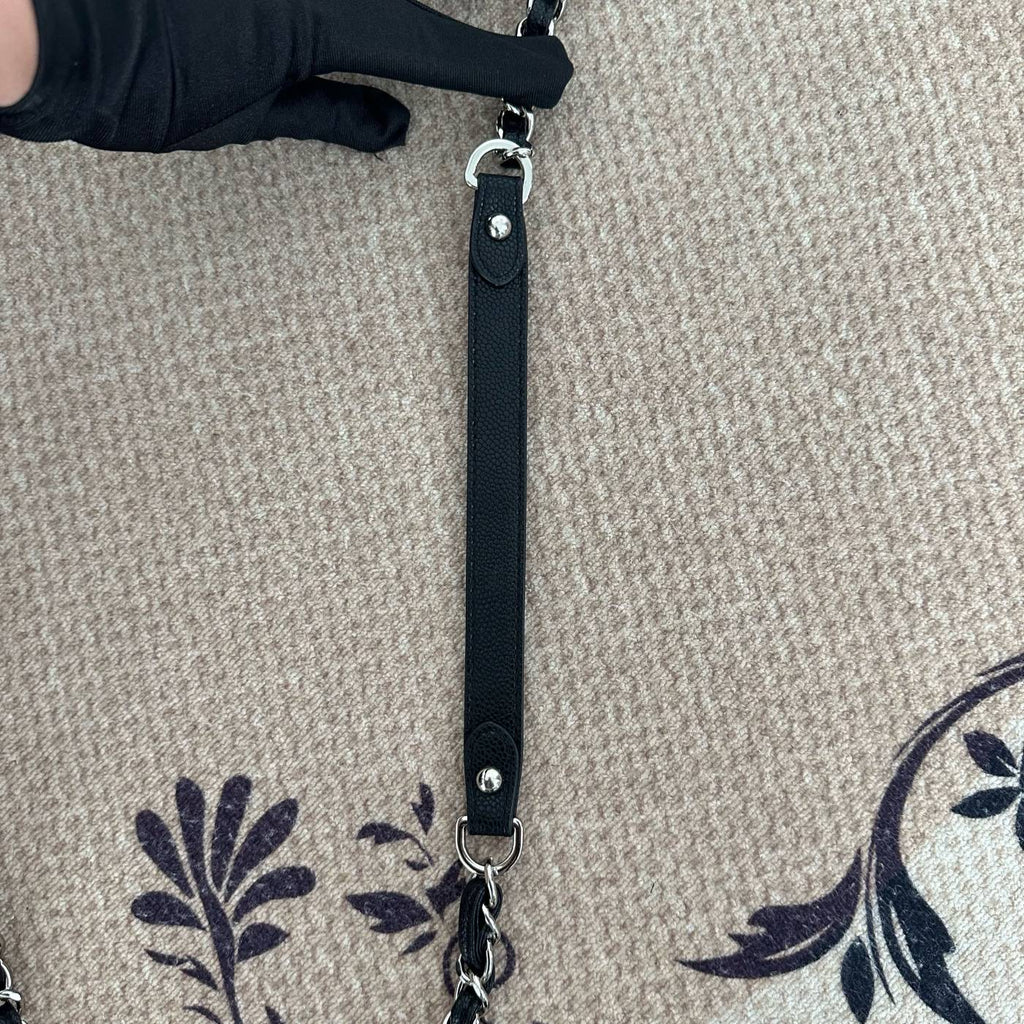 【Chanel】Chanel Black Silver Airport Flap Bag