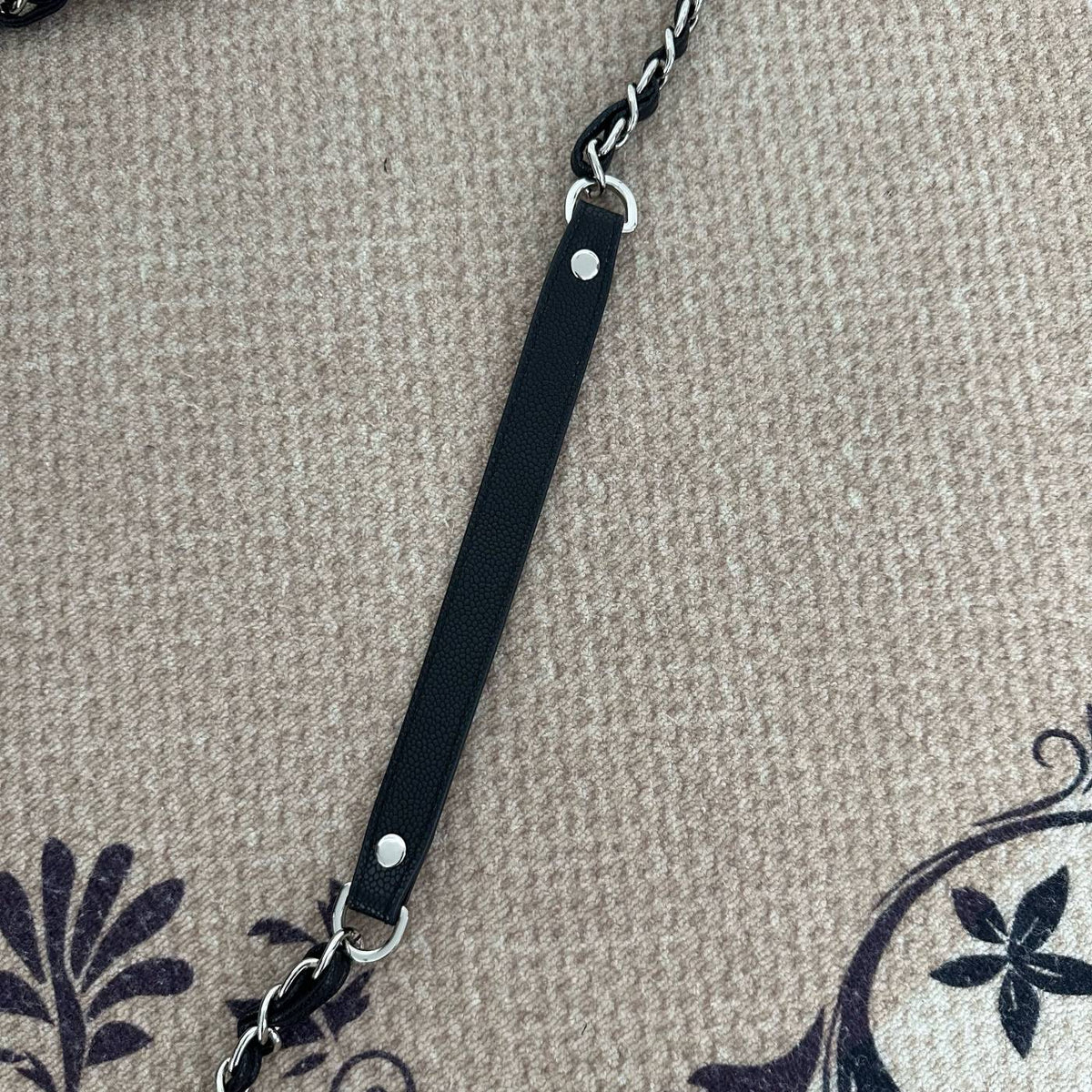【Chanel】Chanel Black Silver Airport Flap Bag